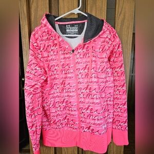 Under Armour Storm Sz  L "She's a Fighter" Breast Cancer Awareness Zip-Up Hoodie